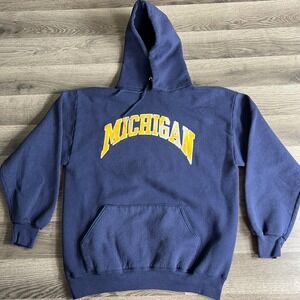 VTG University of Michigan Hoodie Mens Large Artex 1980s Sweatshirt Spellout USA